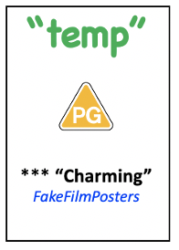 Joke film poster announcing fake film called "Temp" with a PG rating