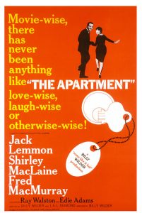 Film Poster for The Apartment - "Movie-wise, there has never been anything like 'The Apartment' love-wise, laugh-wise or otherwise-wise!" with Jack Lemmon, Shirley MacLaine and Fred MacMurray