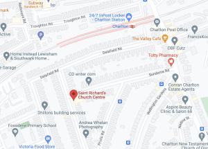 Map showing St Richards Church Centre in Charlton